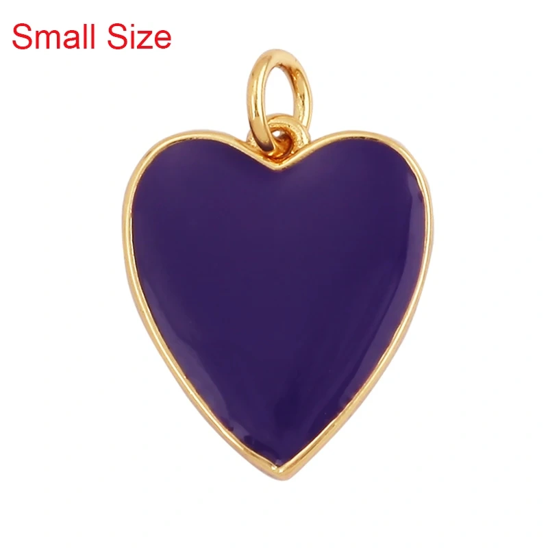 Colourful Enamel Heart Charm Neon Pink Orange Turquoise Blue Pendant Oil Dropped , Real Gold Plated Colour Necklace Bracelet K06