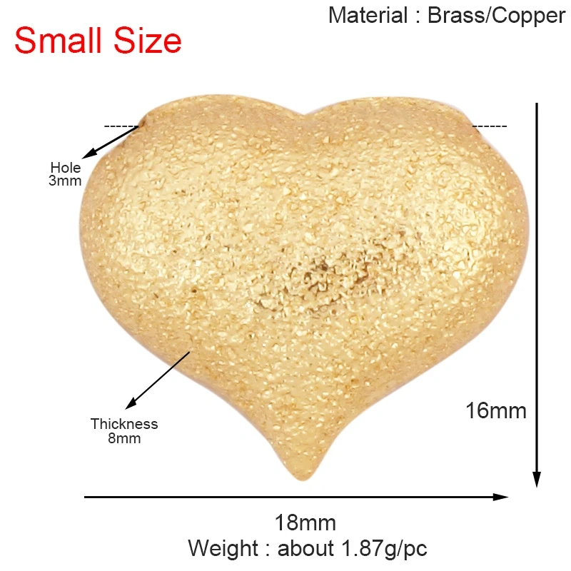 Fashion Simple Smooth Love Heart Star Charm Pendant,18K Gold Plated Necklace Bracelet DIY Handmade Jewelry Making Supplies K48