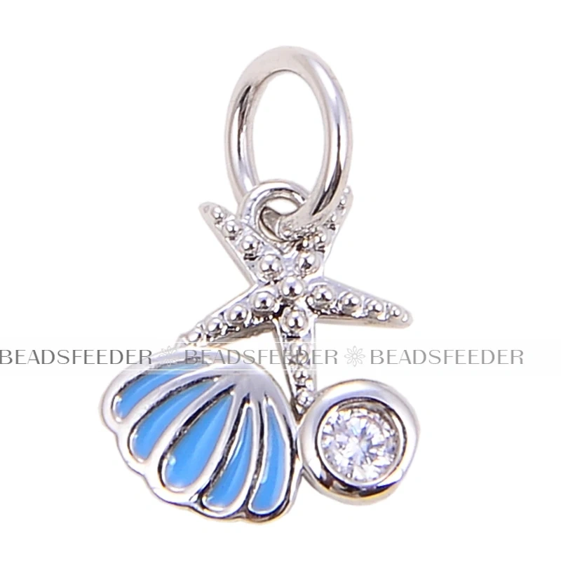 Beadsfeeder Sea Horse Conch Shell Seastar Crab Fish Bone Dolphin Charm, Gold/Silver/Rosegold Colour , Craft Jewelry Supplies