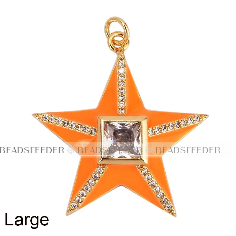 Star Fish Five Star Charm Neon Pink Orange Turquoise Blue Pendant Oil Dropped,Gold Plated Colour,Necklace Bracelet Pendant M96
