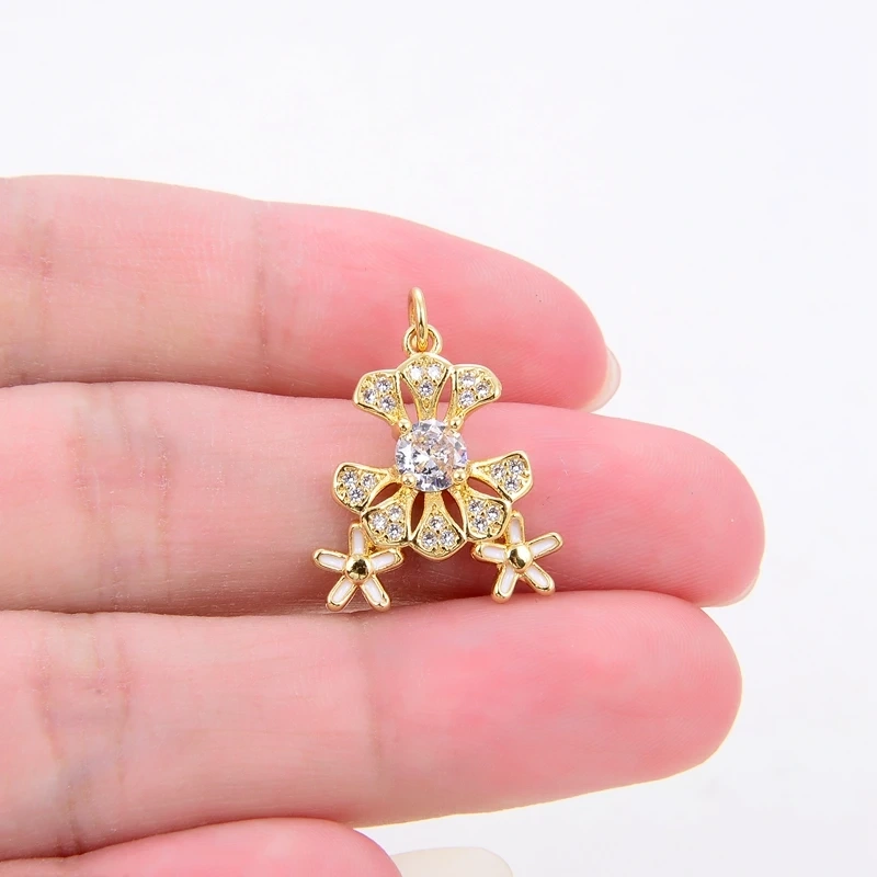 Beadsfeeder mini Daisy flower korean style charm pendant, gold/silver/rosegold colour plated , craft jewelry supplies