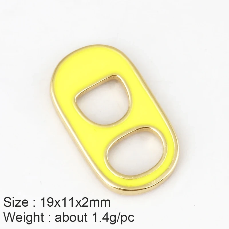 Soda Cap Two Holes Charm Pendant Colourful Attachment , Gold Plated Colour , Fashion Trendy Handmade Jewelry Findings K54