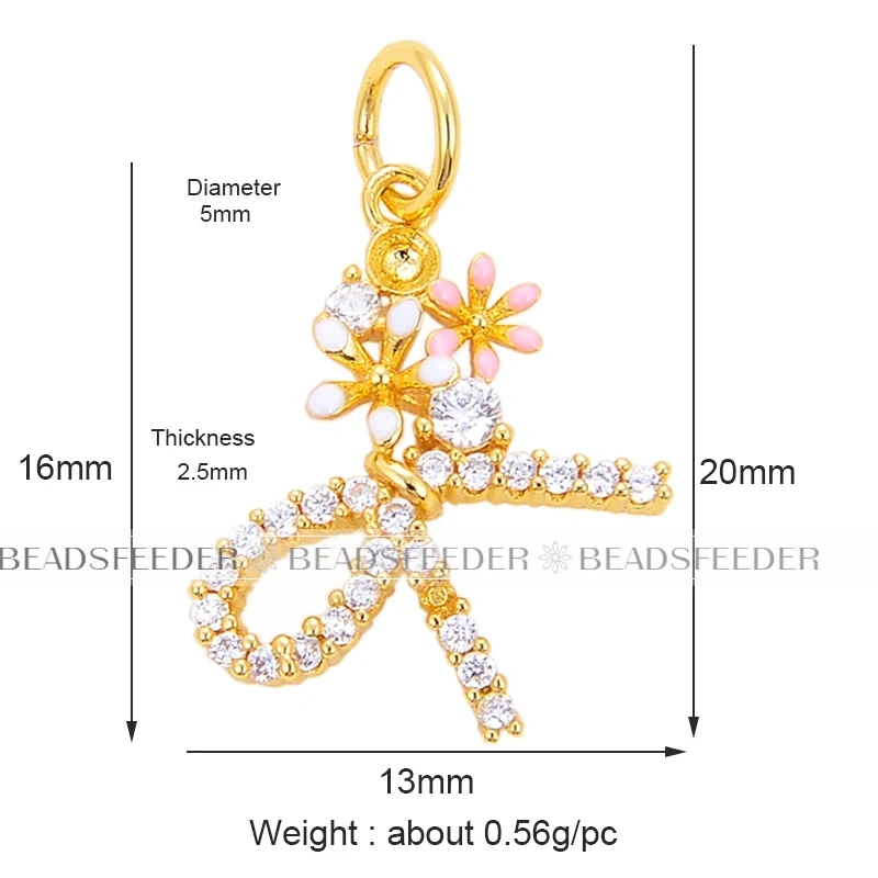 Beadsfeeder mini Daisy flower korean style charm pendant, gold/silver/rosegold colour plated , craft jewelry supplies