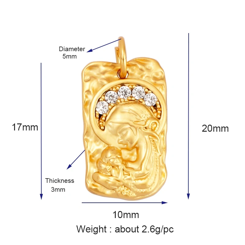 Miraculous Medal Virgin Mary Catholic Holy Charm , Mat 18K Gold Silver Colour Plated ,Craft Jewelry Necklace WholeSale Supplies