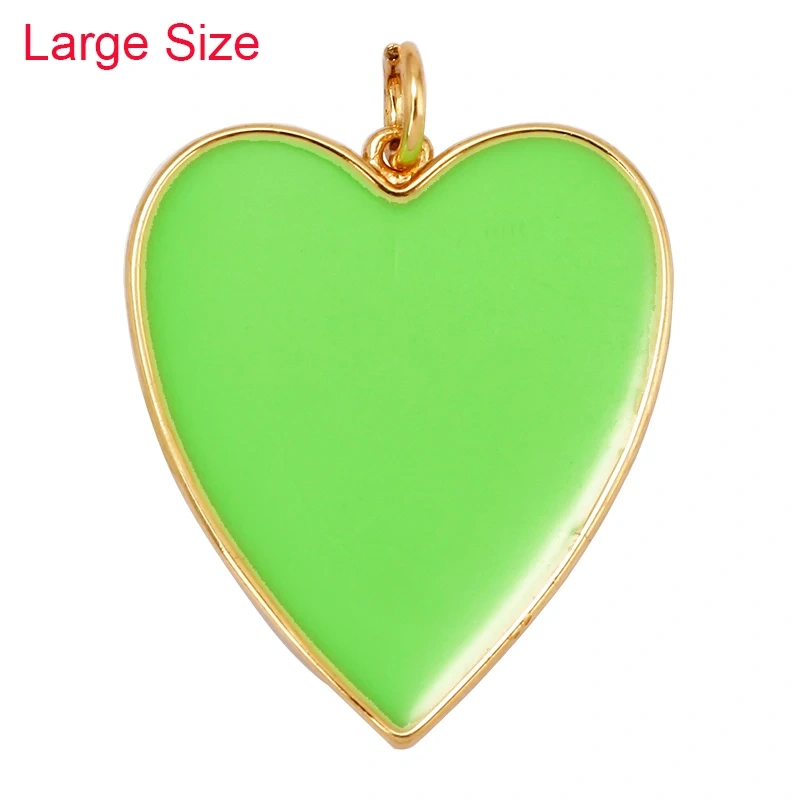 Colourful Enamel Heart Charm Neon Pink Orange Turquoise Blue Pendant Oil Dropped , Real Gold Plated Colour Necklace Bracelet K06