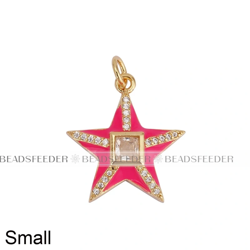 Star Fish Five Star Charm Neon Pink Orange Turquoise Blue Pendant Oil Dropped,Gold Plated Colour,Necklace Bracelet Pendant M96