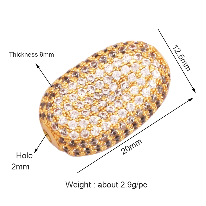 Luxury Fully Paved Bean bead,Micro Pave Clear Blue Fuchsia Gold Silver Cubic Zirconia space beads, Men Bracelet Charm Pave Beads