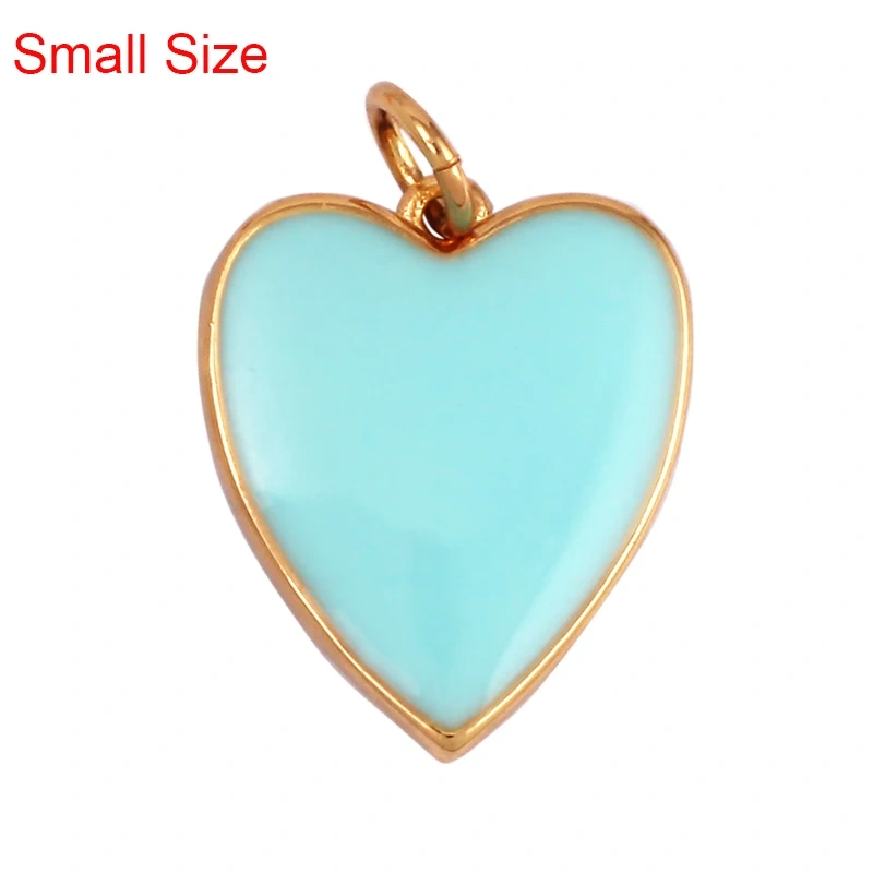 Colourful Enamel Heart Charm Neon Pink Orange Turquoise Blue Pendant Oil Dropped , Real Gold Plated Colour Necklace Bracelet K06