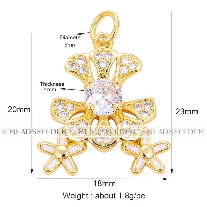 Beadsfeeder mini Daisy flower korean style charm pendant, gold/silver/rosegold colour plated , craft jewelry supplies