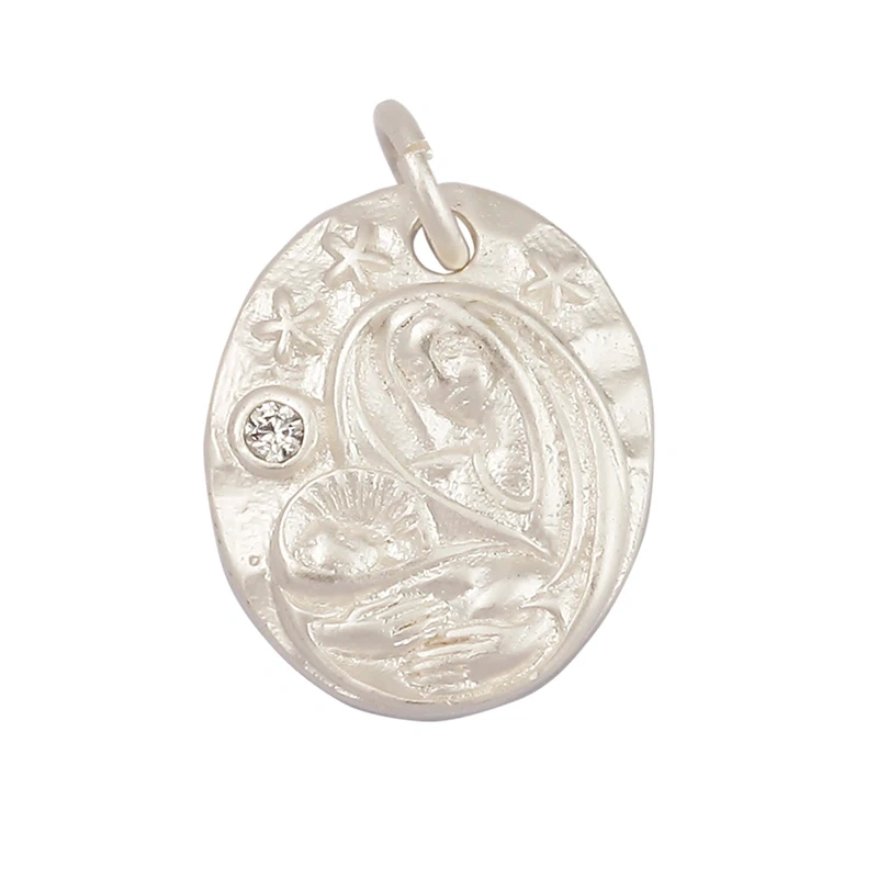 Miraculous Medal Virgin Mary Catholic Holy Charm , Mat 18K Gold Silver Colour Plated ,Craft Jewelry Necklace WholeSale Supplies