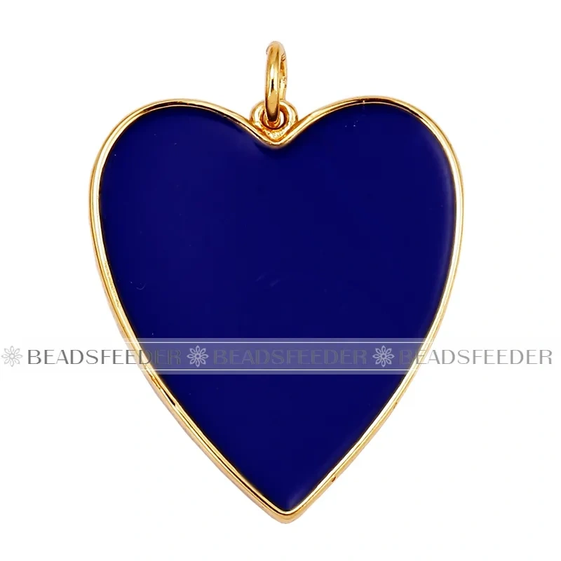 Colourful Enamel Heart Charm Neon Pink Orange Turquoise Blue Pendant Oil Dropped , Real Gold Plated Colour Necklace Bracelet K06