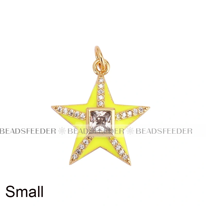 Star Fish Five Star Charm Neon Pink Orange Turquoise Blue Pendant Oil Dropped,Gold Plated Colour,Necklace Bracelet Pendant M96