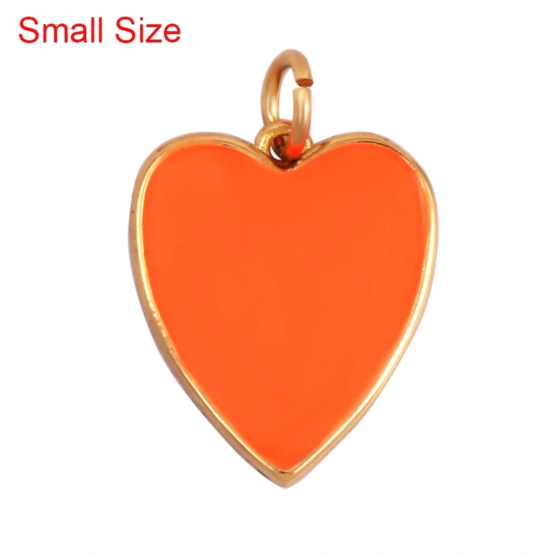 Colourful Enamel Heart Charm Neon Pink Orange Turquoise Blue Pendant Oil Dropped , Real Gold Plated Colour Necklace Bracelet K06