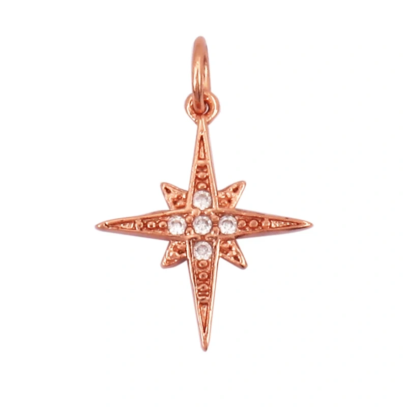 Cute Colourful Star Snowflake Sun FLowers 18K Gold Charm Pendant,Trendy Cubic Zirconia CZ Paved,Jewelry Necklace Accessories M49
