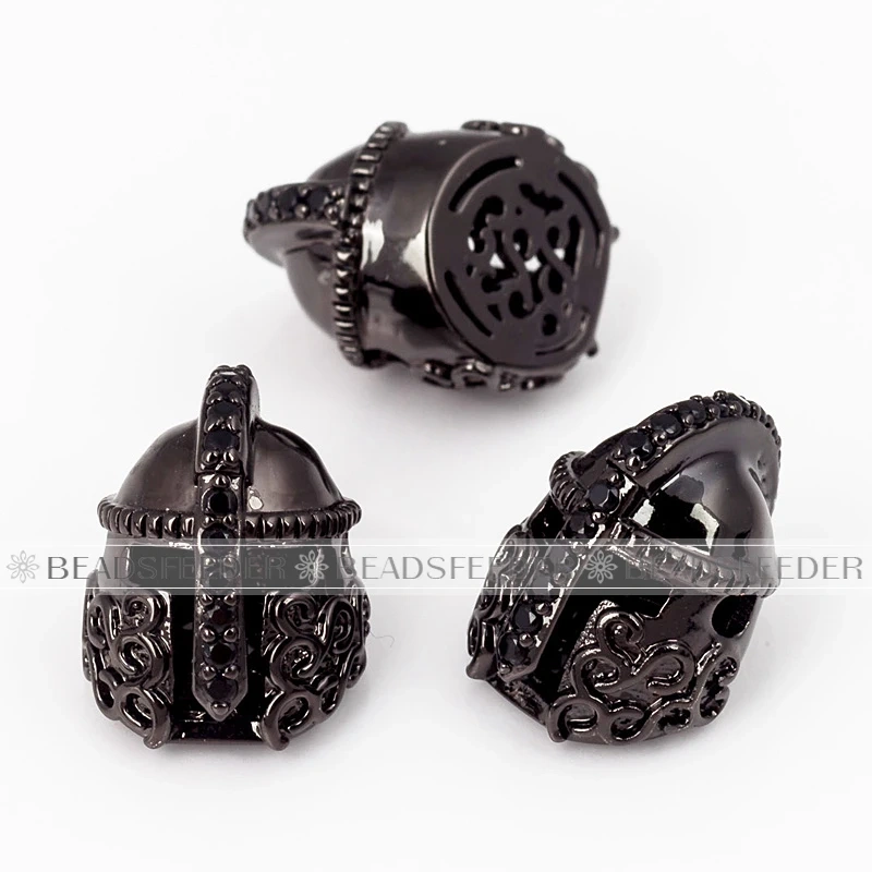 Spartans Helmet Roman Warrior Bead，Gold Silver Black Gun Metal Rose Gold Charm， Fit Mens Bracelet Jewelry Making