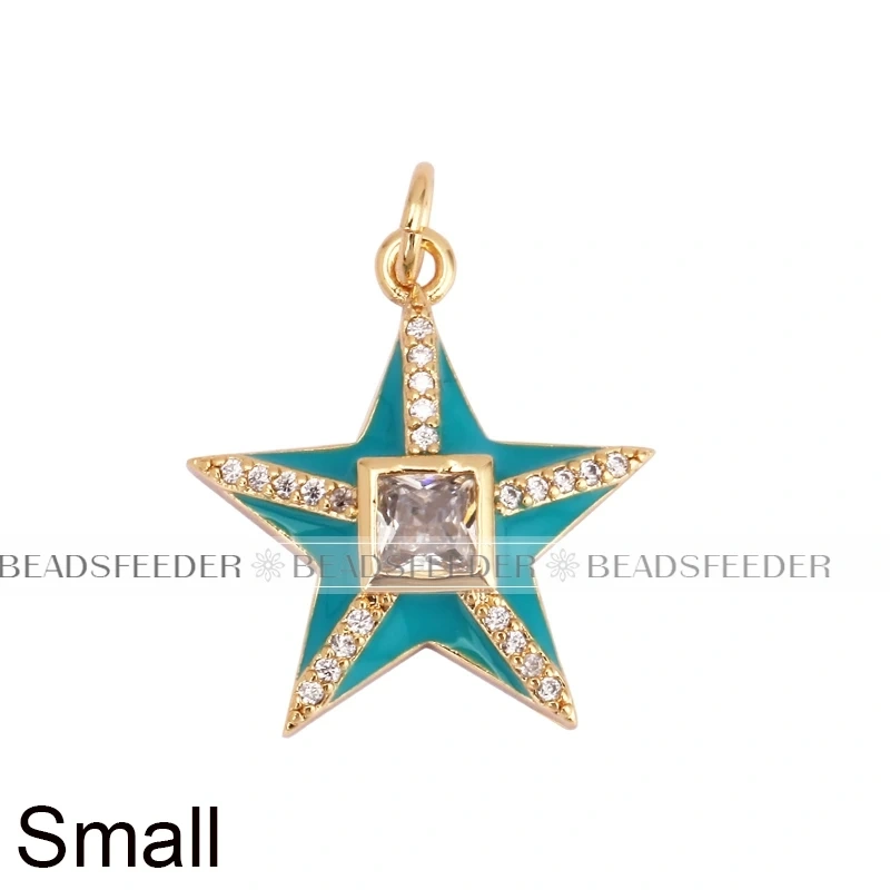 Star Fish Five Star Charm Neon Pink Orange Turquoise Blue Pendant Oil Dropped,Gold Plated Colour,Necklace Bracelet Pendant M96