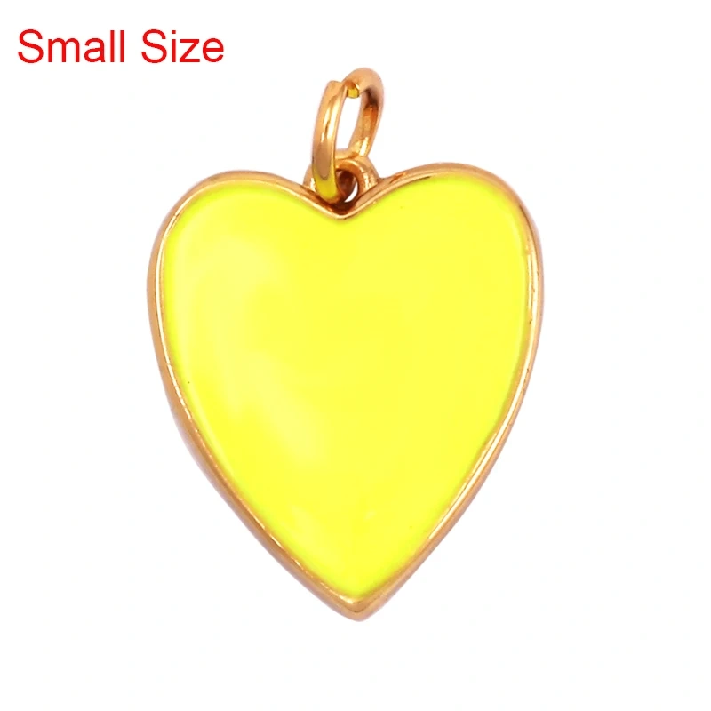 Colourful Enamel Heart Charm Neon Pink Orange Turquoise Blue Pendant Oil Dropped , Real Gold Plated Colour Necklace Bracelet K06
