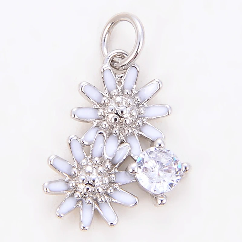 Beadsfeeder mini Daisy flower korean style charm pendant, gold/silver/rosegold colour plated , craft jewelry supplies