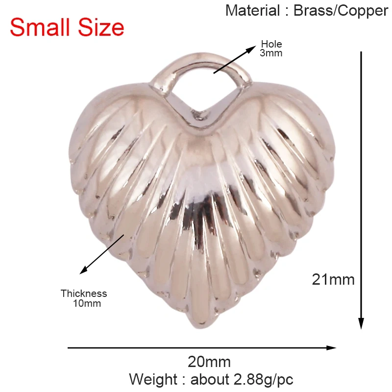 Fashion Simple Smooth Love Heart Star Charm Pendant,18K Gold Plated Necklace Bracelet DIY Handmade Jewelry Making Supplies K48