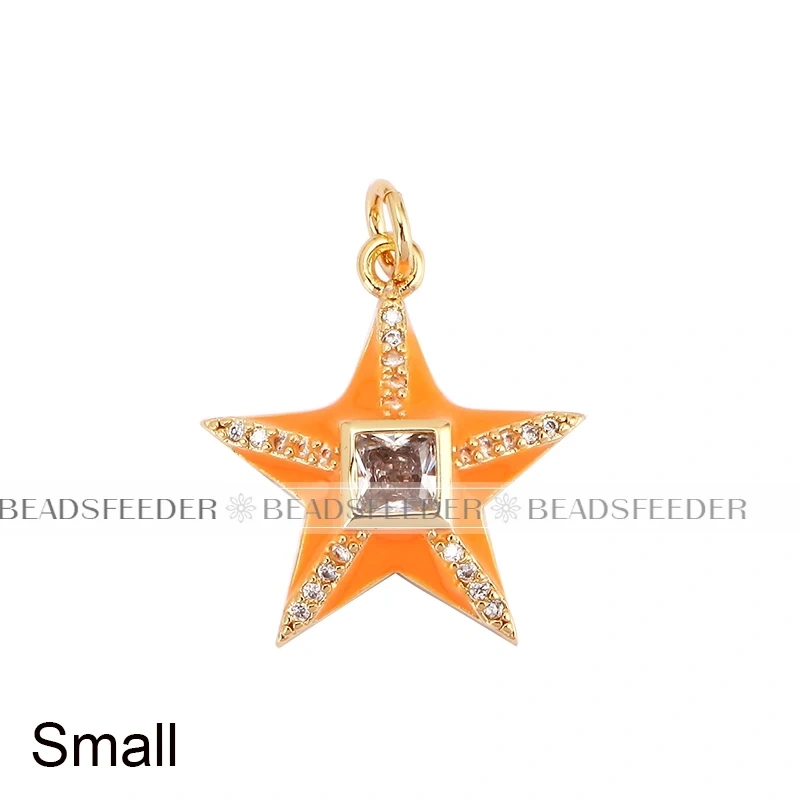 Star Fish Five Star Charm Neon Pink Orange Turquoise Blue Pendant Oil Dropped,Gold Plated Colour,Necklace Bracelet Pendant M96