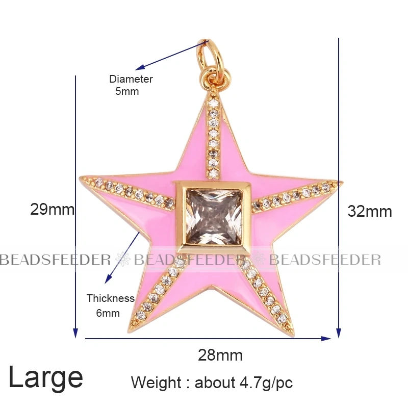 Star Fish Five Star Charm Neon Pink Orange Turquoise Blue Pendant Oil Dropped,Gold Plated Colour,Necklace Bracelet Pendant M96