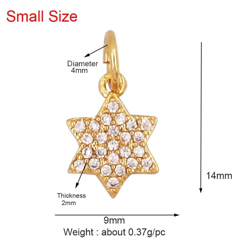 Cute Colourful Star Snowflake Sun FLowers 18K Gold Charm Pendant,Trendy Cubic Zirconia CZ Paved,Jewelry Necklace Accessories M49
