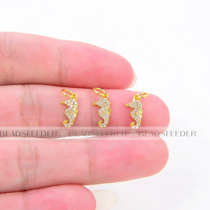 Beadsfeeder Sea Horse Conch Shell Seastar Crab Fish Bone Dolphin Charm, Gold/Silver/Rosegold Colour , Craft Jewelry Supplies