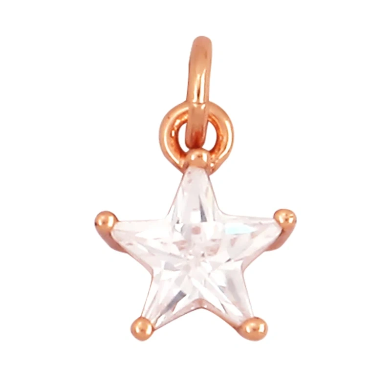 Cute Colourful Star Snowflake Sun FLowers 18K Gold Charm Pendant,Trendy Cubic Zirconia CZ Paved,Jewelry Necklace Accessories M49