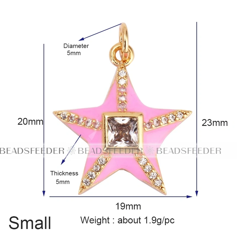 Star Fish Five Star Charm Neon Pink Orange Turquoise Blue Pendant Oil Dropped,Gold Plated Colour,Necklace Bracelet Pendant M96