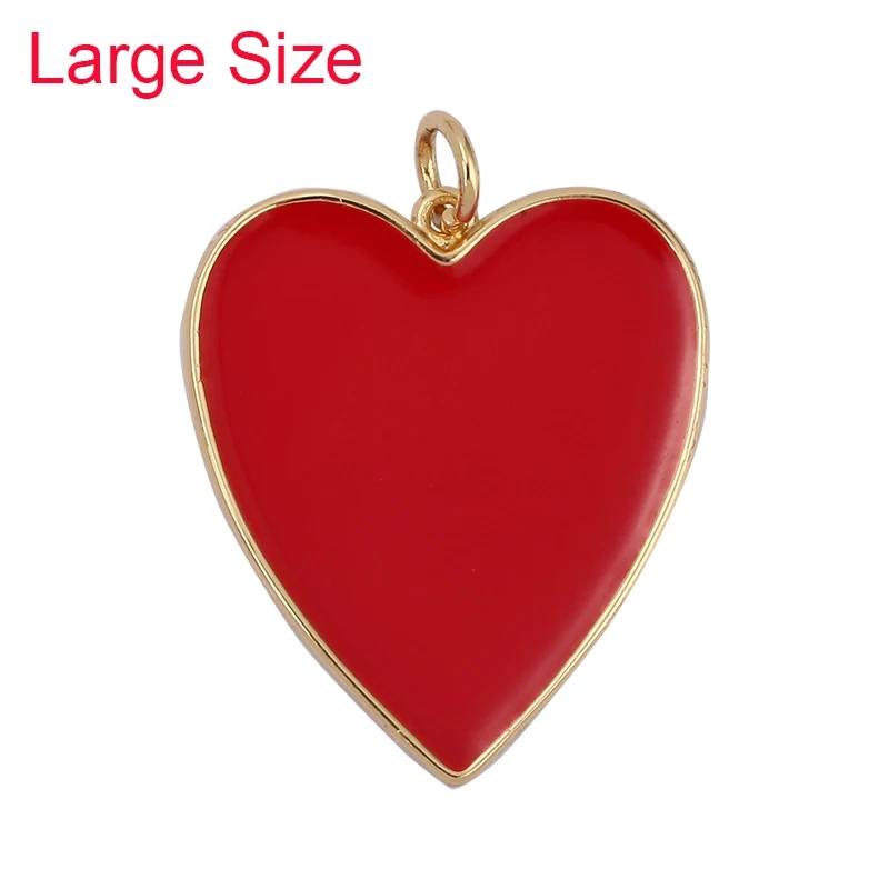 Colourful Enamel Heart Charm Neon Pink Orange Turquoise Blue Pendant Oil Dropped , Real Gold Plated Colour Necklace Bracelet K06