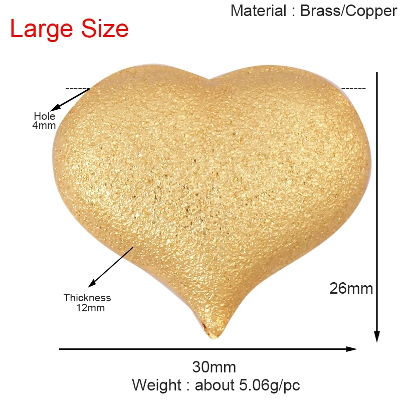 Fashion Simple Smooth Love Heart Star Charm Pendant,18K Gold Plated Necklace Bracelet DIY Handmade Jewelry Making Supplies K48