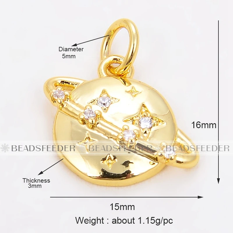My Space Charm Pendant in Gold Colour , Jewelry Necklace Bracelet Making Supplies L93