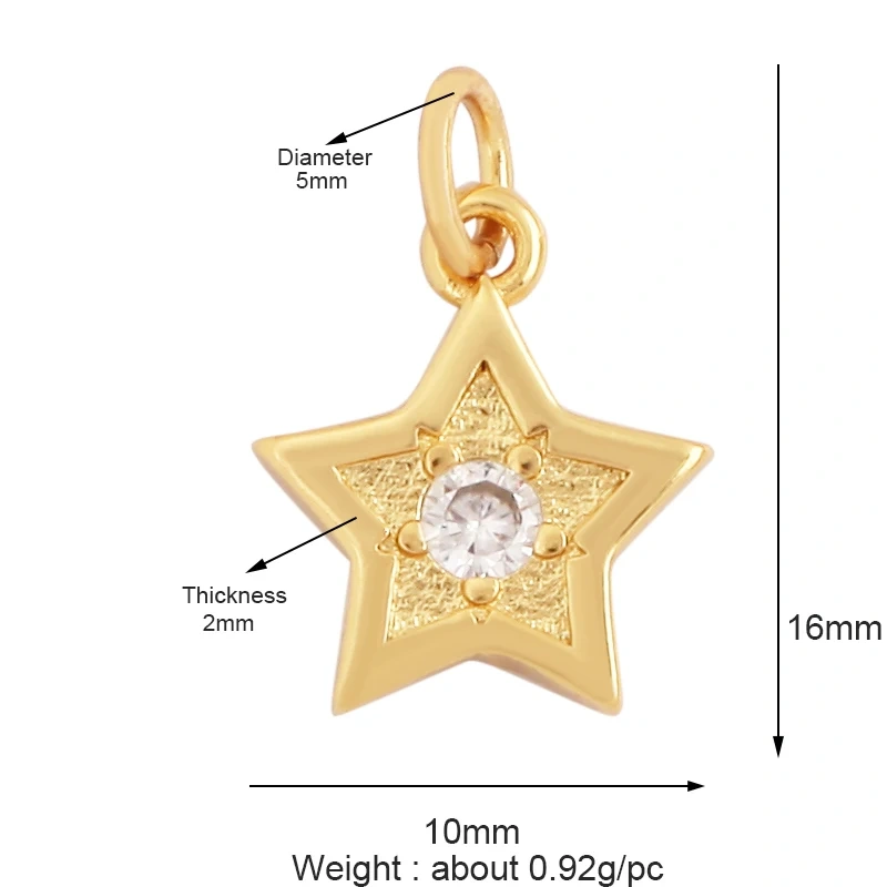 Cute Colourful Star Snowflake Sun FLowers 18K Gold Charm Pendant,Trendy Cubic Zirconia CZ Paved,Jewelry Necklace Accessories M49