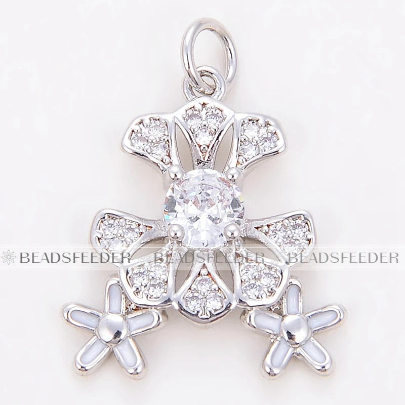 Beadsfeeder mini Daisy flower korean style charm pendant, gold/silver/rosegold colour plated , craft jewelry supplies