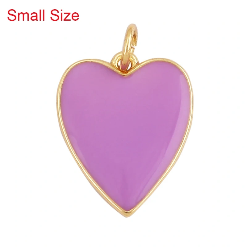 Colourful Enamel Heart Charm Neon Pink Orange Turquoise Blue Pendant Oil Dropped , Real Gold Plated Colour Necklace Bracelet K06