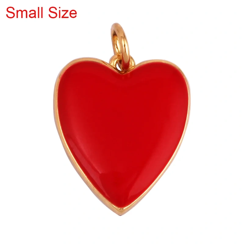 Colourful Enamel Heart Charm Neon Pink Orange Turquoise Blue Pendant Oil Dropped , Real Gold Plated Colour Necklace Bracelet K06