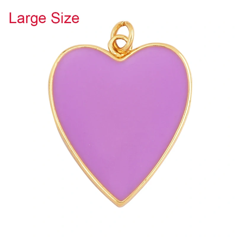 Colourful Enamel Heart Charm Neon Pink Orange Turquoise Blue Pendant Oil Dropped , Real Gold Plated Colour Necklace Bracelet K06