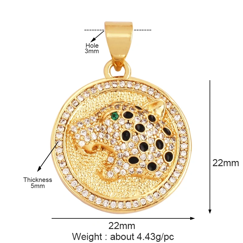 Leopard Lion Mouse Rabbit Snake Bear White Elephant Charm Pendant,18K Gold Animal Necklace Bracelet Handmade Jewelry Supply M64