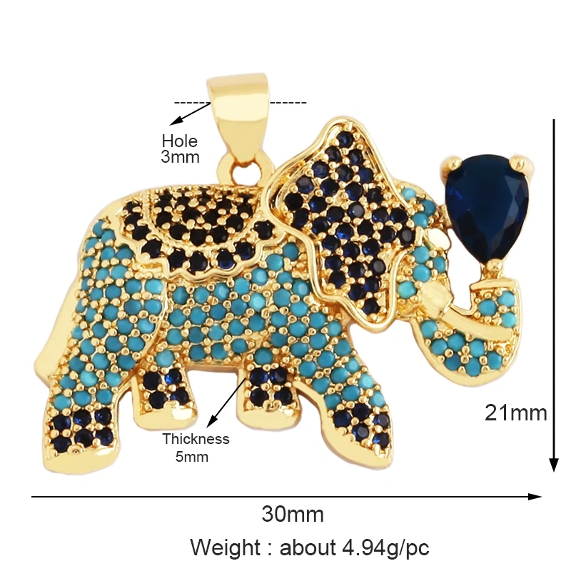 Leopard Lion Mouse Rabbit Snake Bear White Elephant Charm Pendant,18K Gold Animal Necklace Bracelet Handmade Jewelry Supply M64