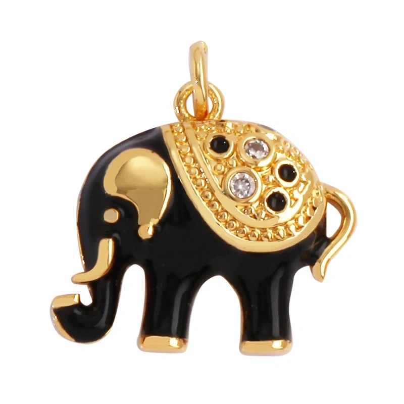 Leopard Lion Mouse Rabbit Snake Bear White Elephant Charm Pendant,18K Gold Animal Necklace Bracelet Handmade Jewelry Supply M64