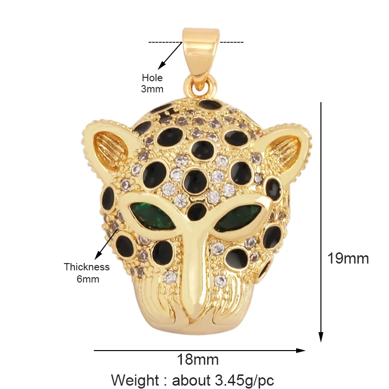 Leopard Lion Mouse Rabbit Snake Bear White Elephant Charm Pendant,18K Gold Animal Necklace Bracelet Handmade Jewelry Supply M64