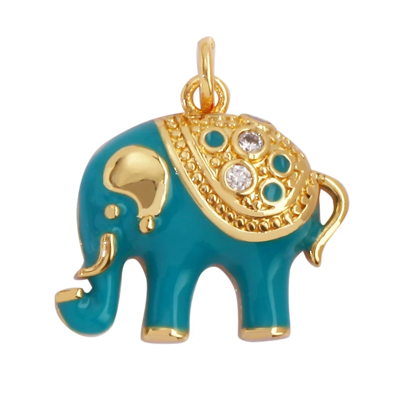 Leopard Lion Mouse Rabbit Snake Bear White Elephant Charm Pendant,18K Gold Animal Necklace Bracelet Handmade Jewelry Supply M64