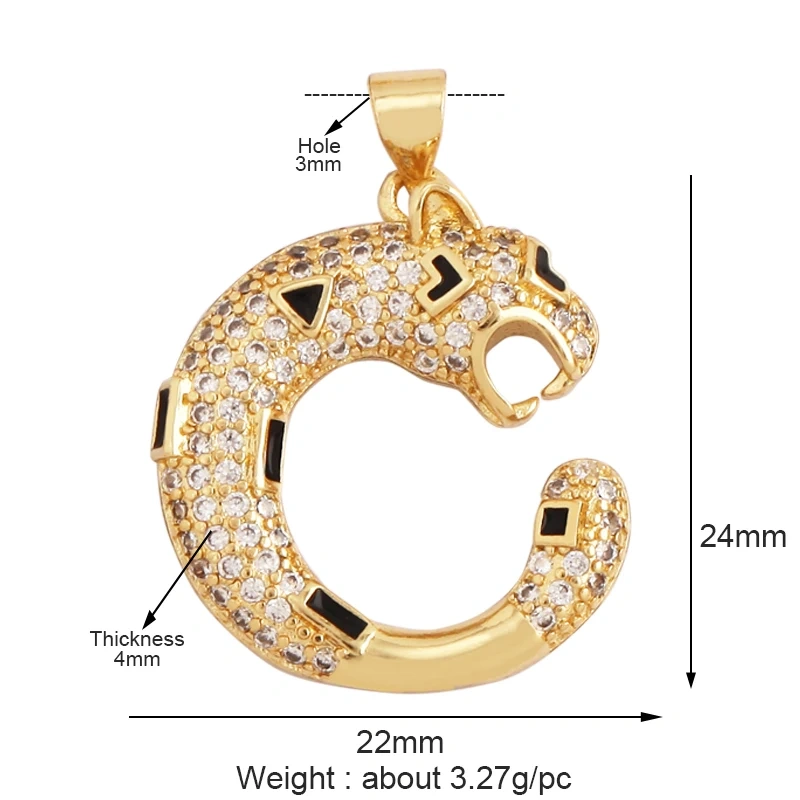 Leopard Lion Mouse Rabbit Snake Bear White Elephant Charm Pendant,18K Gold Animal Necklace Bracelet Handmade Jewelry Supply M64