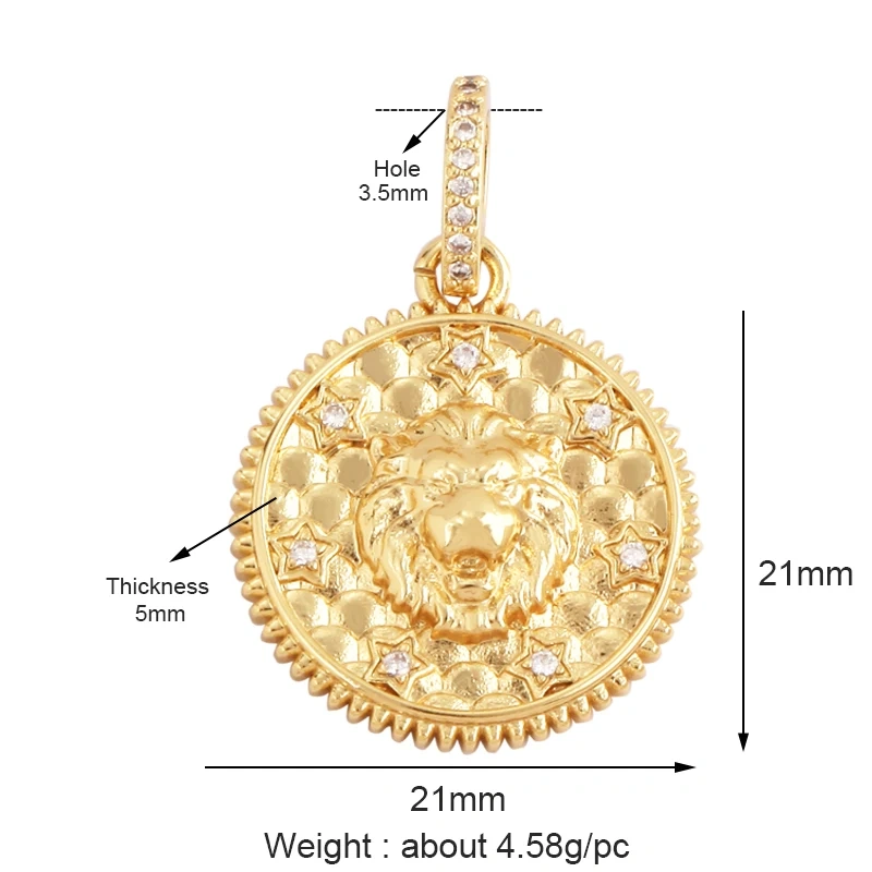 Leopard Lion Mouse Rabbit Snake Bear White Elephant Charm Pendant,18K Gold Animal Necklace Bracelet Handmade Jewelry Supply M64