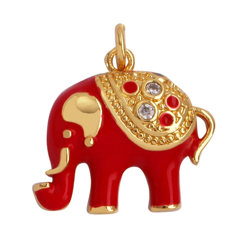 Leopard Lion Mouse Rabbit Snake Bear White Elephant Charm Pendant,18K Gold Animal Necklace Bracelet Handmade Jewelry Supply M64