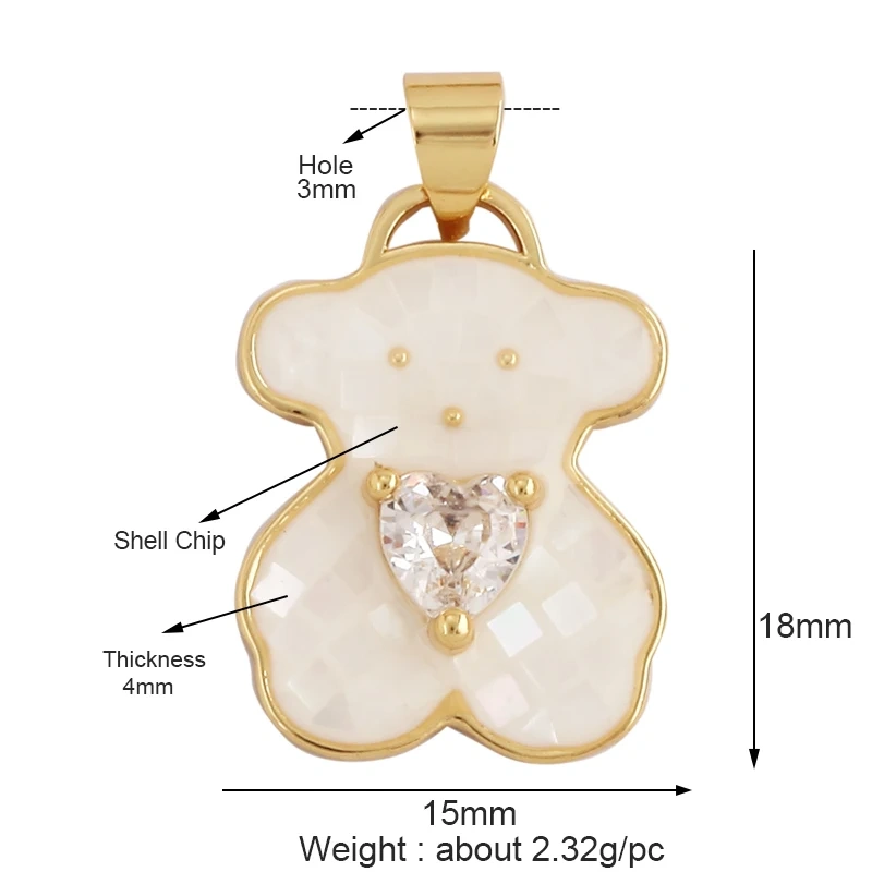 Leopard Lion Mouse Rabbit Snake Bear White Elephant Charm Pendant,18K Gold Animal Necklace Bracelet Handmade Jewelry Supply M64