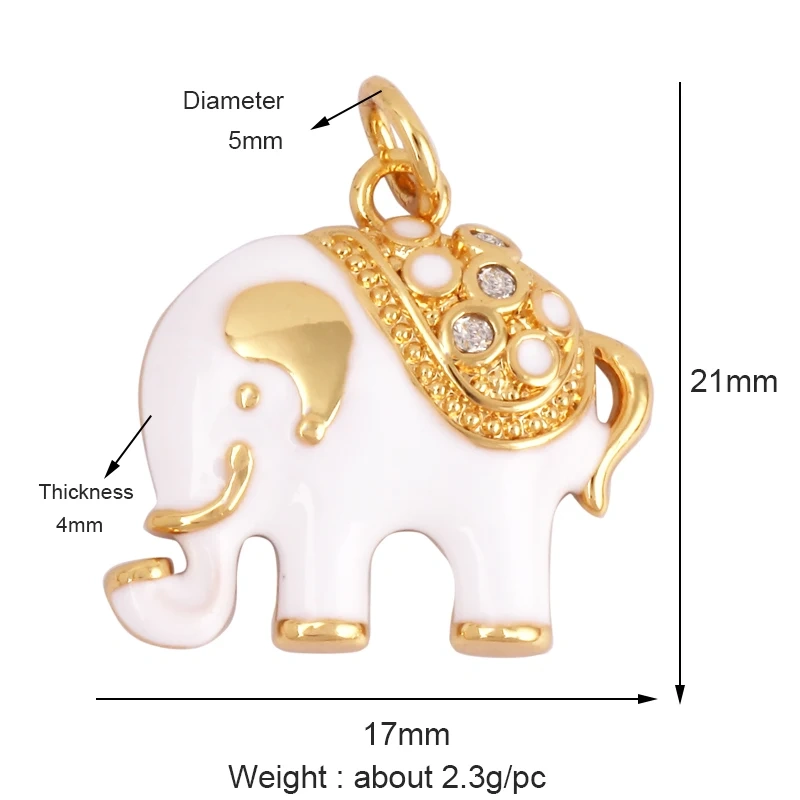 Leopard Lion Mouse Rabbit Snake Bear White Elephant Charm Pendant,18K Gold Animal Necklace Bracelet Handmade Jewelry Supply M64