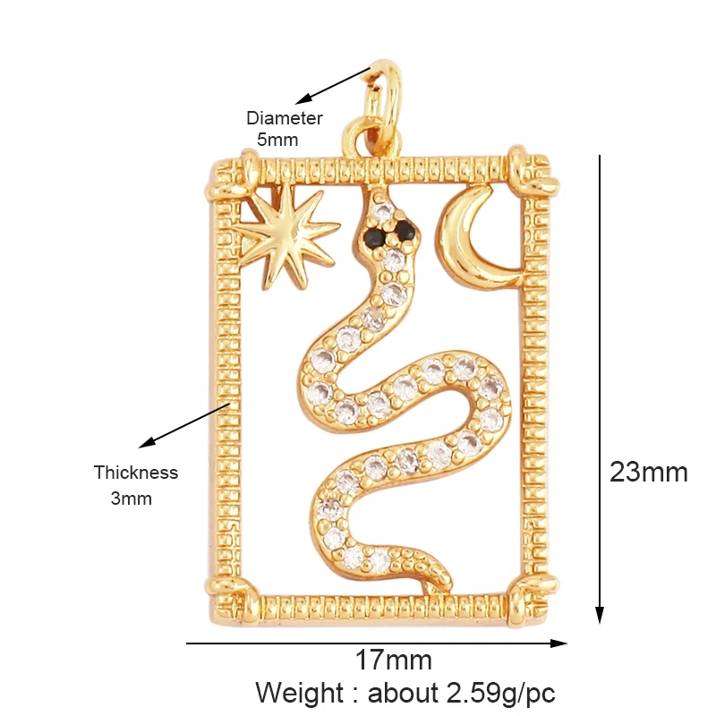 Leopard Lion Mouse Rabbit Snake Bear White Elephant Charm Pendant,18K Gold Animal Necklace Bracelet Handmade Jewelry Supply M64