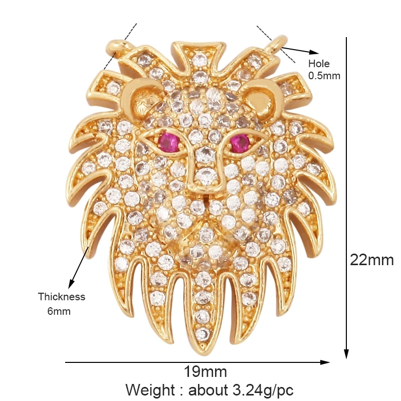 Leopard Lion Mouse Rabbit Snake Bear White Elephant Charm Pendant,18K Gold Animal Necklace Bracelet Handmade Jewelry Supply M64