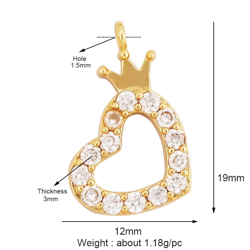 New Vintage Victorian Love Heart Zircon Charm Pendant,Creative Butterfly Pentacle 18K Gold Plated Jewelry Necklace Supplies L25